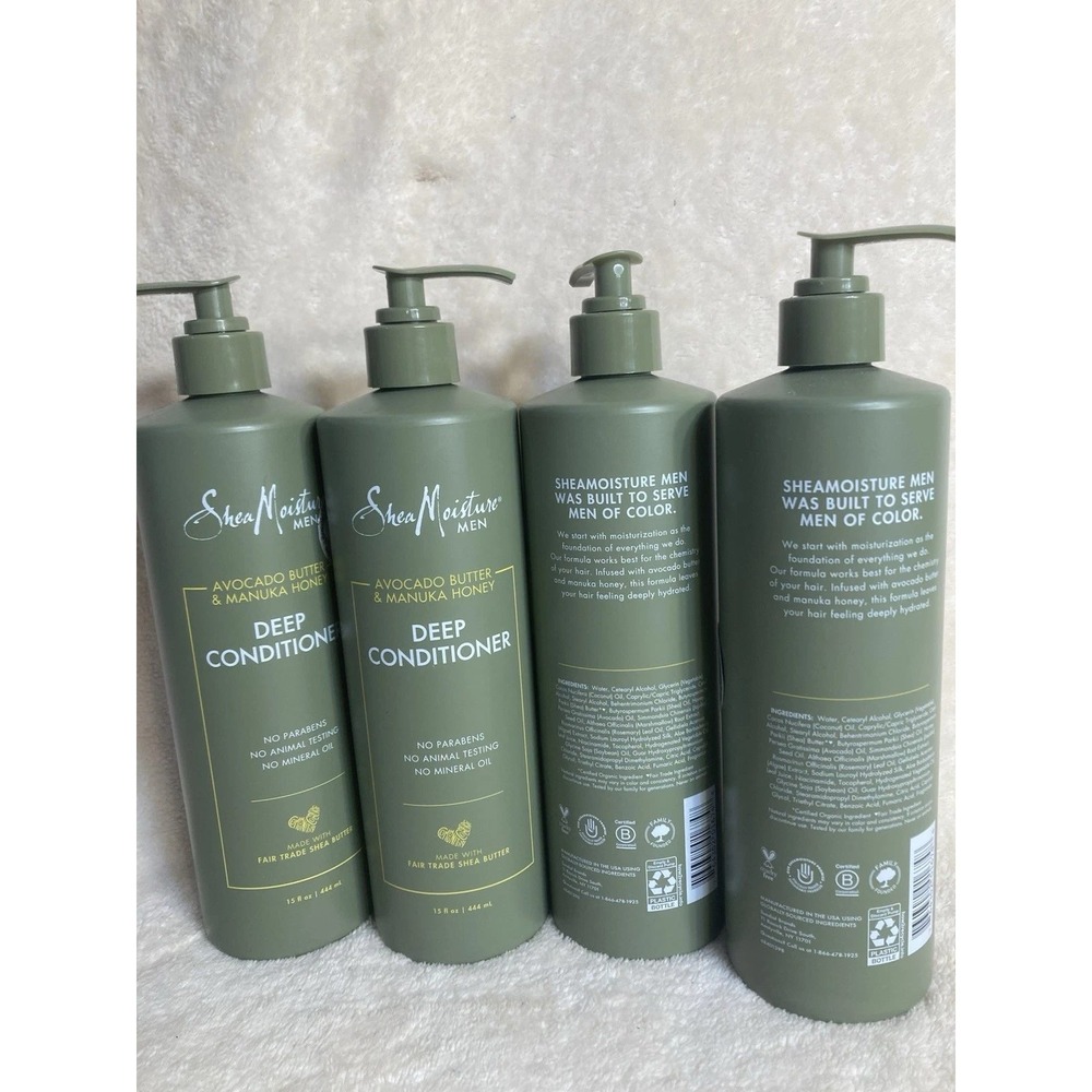 4ct Shea Moisture Men Avocado Butter & Manuka Honey Deep Conditioner 15fl oz